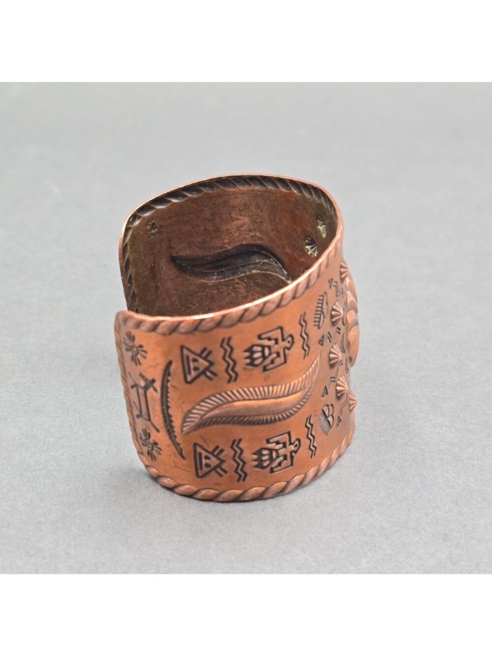 Vintage Bell Trading Post Extra Wide Copper Cuff Bracelet 6.75" Southwestern - Picture 5 of 15